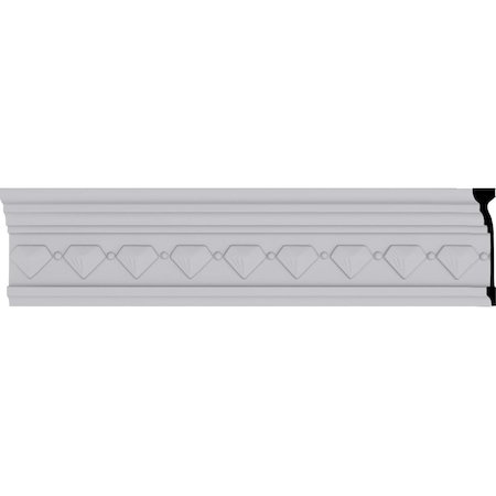 Ekena Millwork 3 1/2"H x 1 1/8"P x 3 5/8"F x 94 1/2"L, (1 5/8" Repeat), Franklin Crown Moulding MLD03X01X03FN